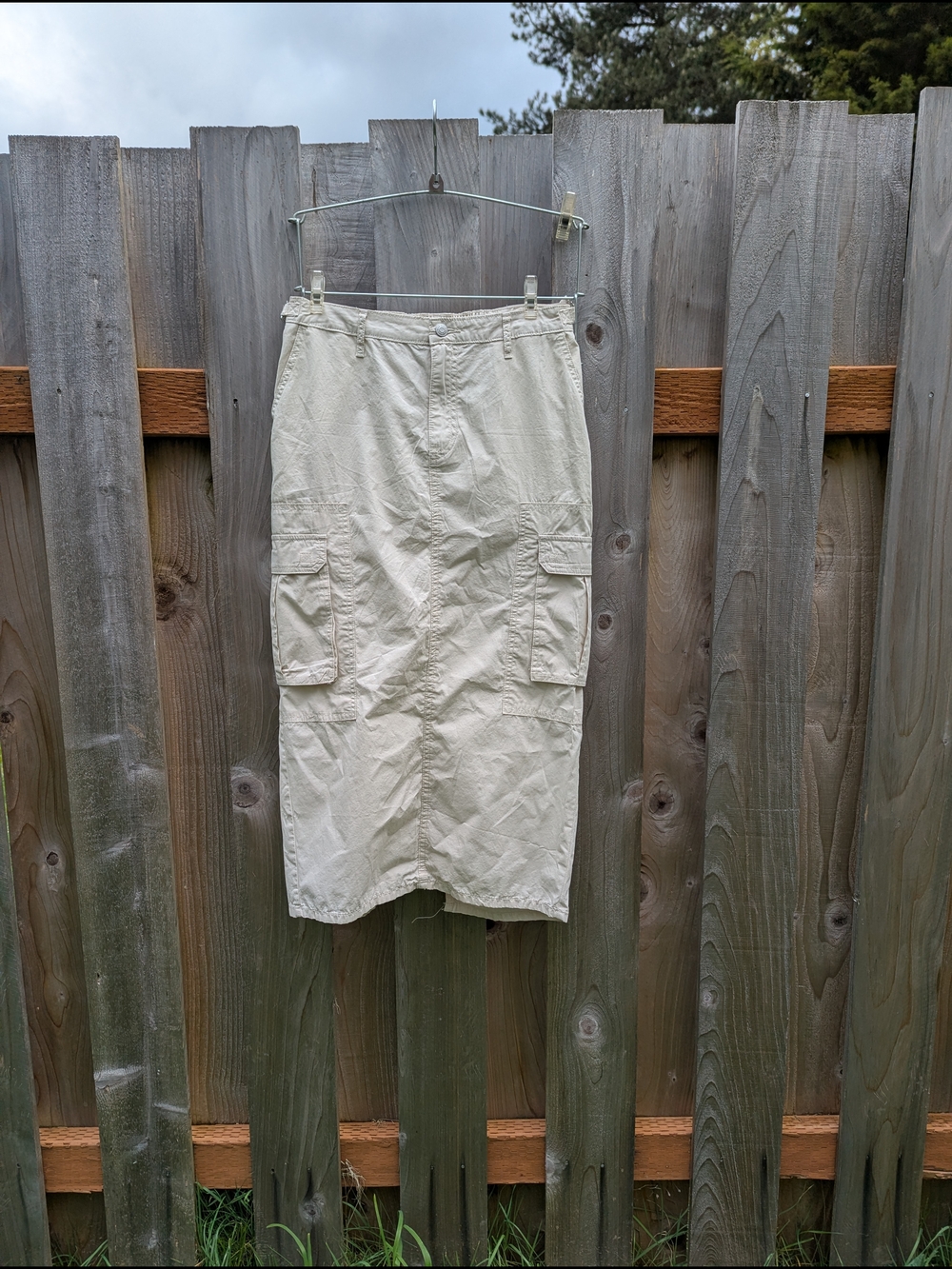 wild fable Beige Cargo Midi Skirt